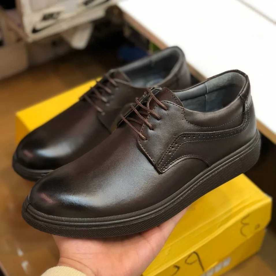 کفش چرم مردانه مدل مارشال سوخته
