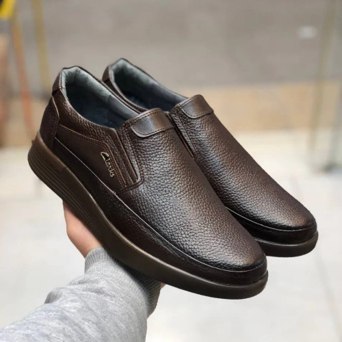 کفش چرم مردانه طبی بدون بند راحتی و شیک مدل سوخته