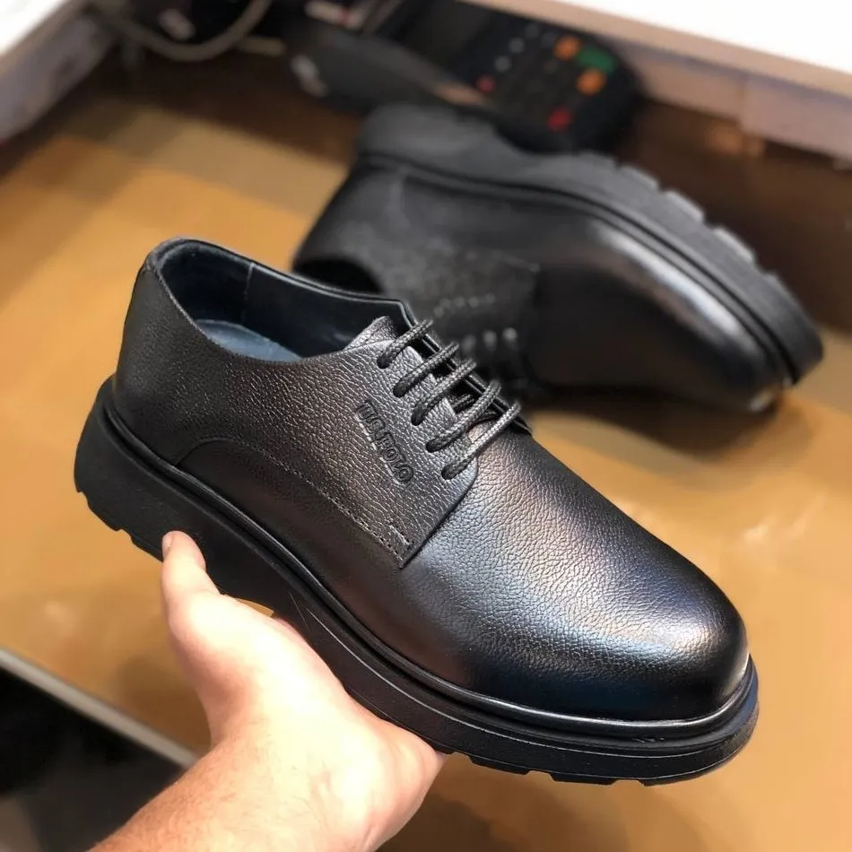 کفش چرم طبیعی مردانه لژدار 4 سانت طبی راحت و شیک