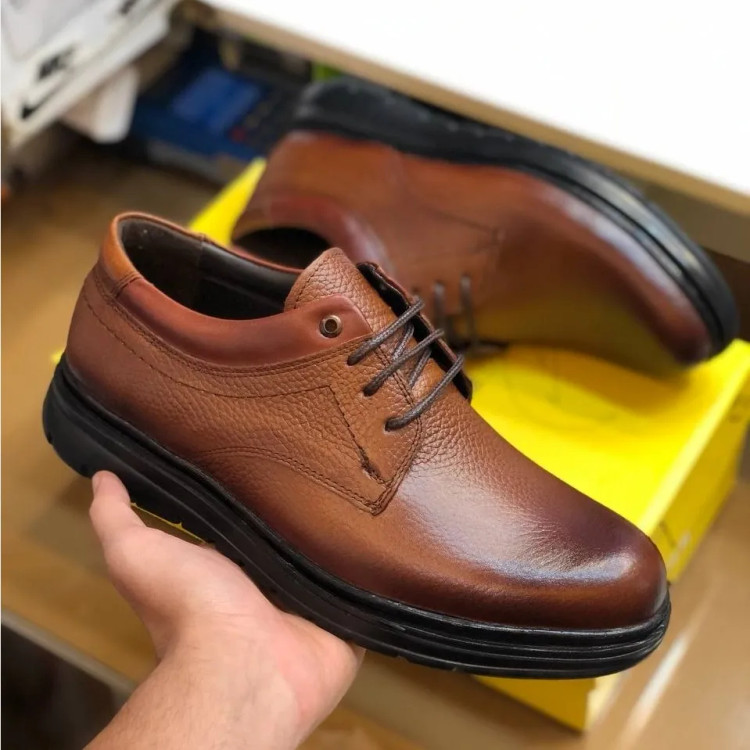 کفش چرم مردانه مدل دنا | رویه چرم طبیعی | زیره پیو سبک | رسمی و اداری | 6 ماه ضمانت