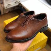 کفش مردانه چرم طبیعی قهوه ای شیک اداری و رسمی مدل 2023