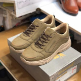 کفش اسپرت مردانه چرم صنعتی سبز زیتونی و کرم مدل OSHAGHI کد 123