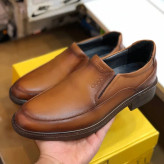 کفش چرم طبیعی مردانه مدل بی بند کلاسیک طبی و راحت قهوه ای