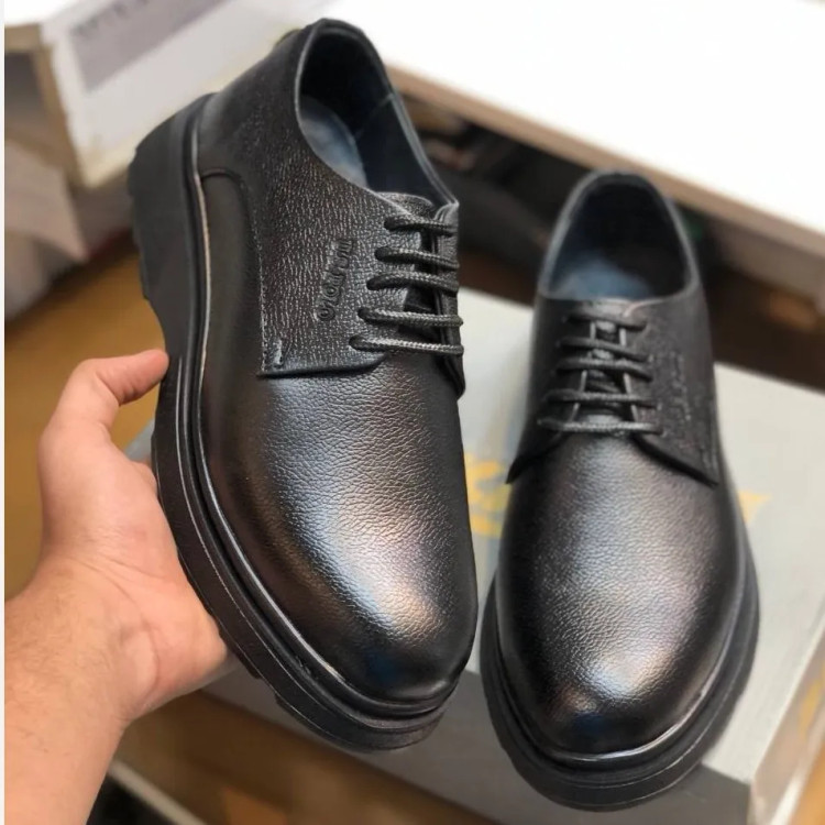 کفش چرم طبیعی مردانه لژدار 4 سانت طبی راحت و شیک