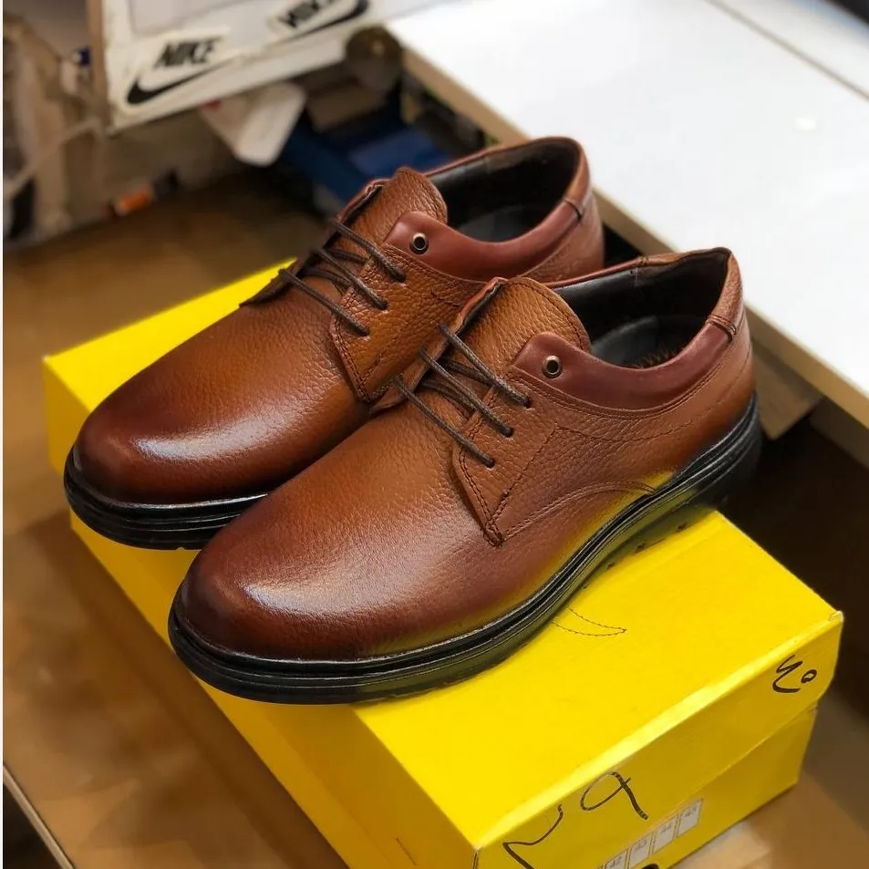 کفش چرم مردانه مدل دنا | رویه چرم طبیعی | زیره پیو سبک | رسمی و اداری | 6 ماه ضمانت