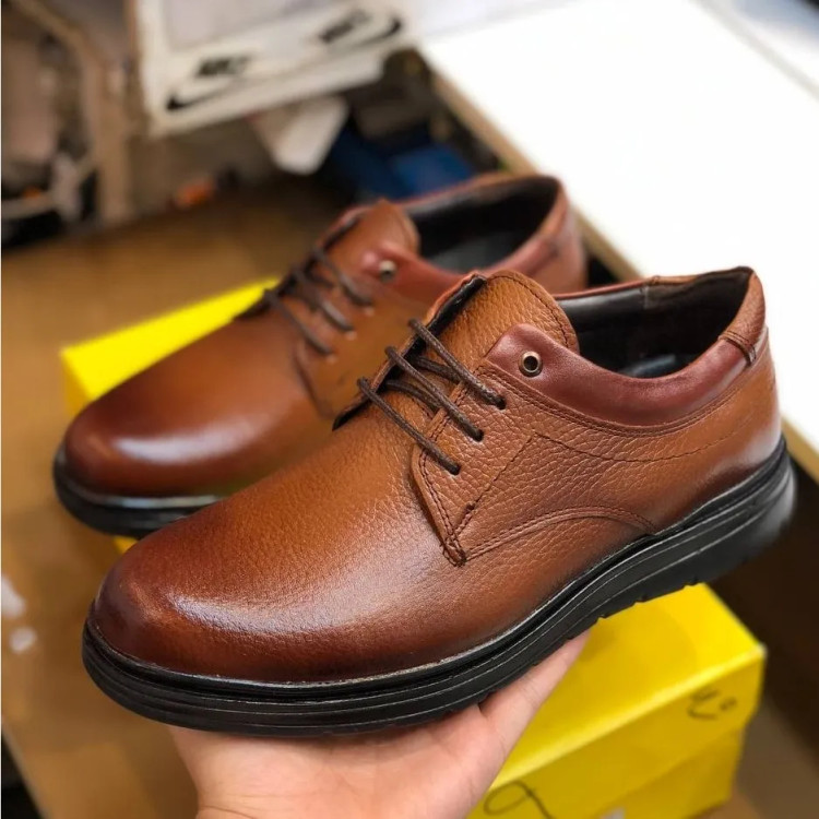 کفش چرم مردانه مدل دنا | رویه چرم طبیعی | زیره پیو سبک | رسمی و اداری | 6 ماه ضمانت