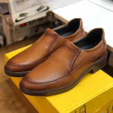 کفش چرم طبیعی مردانه مدل بی بند کلاسیک طبی و راحت قهوه ای