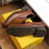 کفش چرم طبیعی مردانه مدل بی بند کلاسیک طبی و راحت قهوه ای