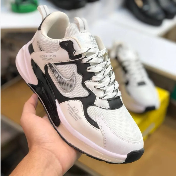 کتونی اسپرت مردانه سفید مشکی، کفش پیاده روی و روزمره، سایز 41 تا 44