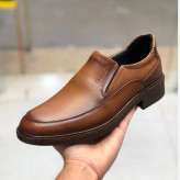کفش چرم طبیعی مردانه مدل بی بند کلاسیک طبی و راحت قهوه ای