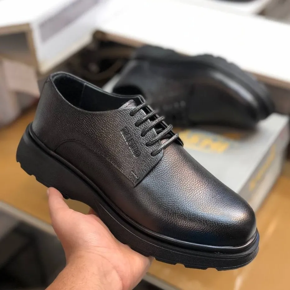 کفش چرم طبیعی مردانه لژدار 4 سانت طبی راحت و شیک