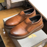 کفش چرم طبیعی مردانه مدل لوفر عسلی روزمره طبی زیره پیو نشکن