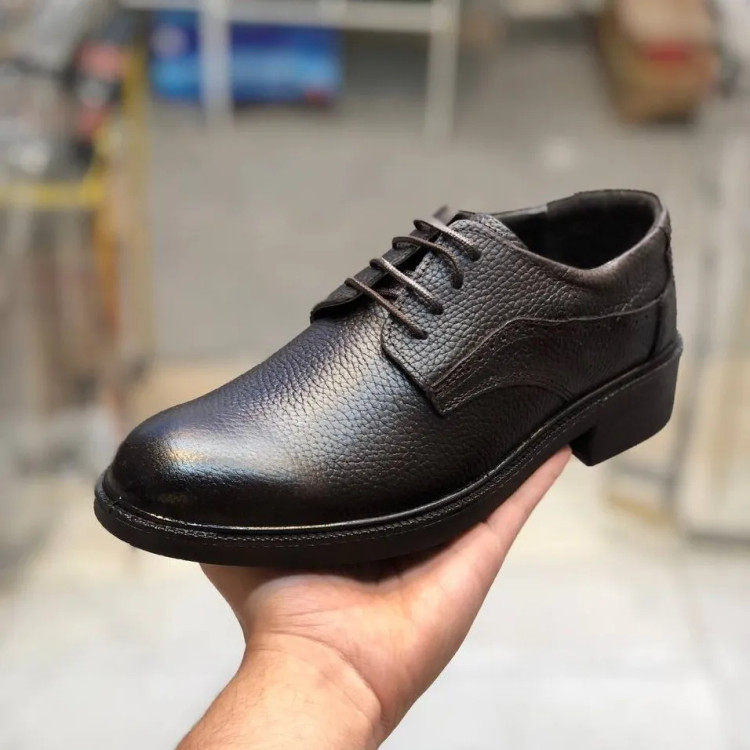 کفش چرم مردانه طبی و راحت زیره پیو بادوام مدل بندی کلاسیک قهوه ای