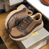 کفش اسپرت مردانه چرم صنعتی قهوه ای روشن و تیره مدل OSHAGHI کد 101