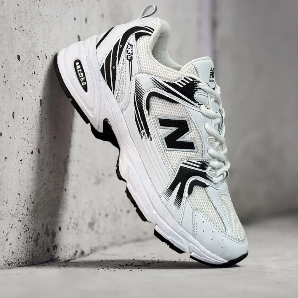 کفش نیو بالانس 530 سفید مشکی زنانه مردانه ورزشی پیاده روی باشگاه