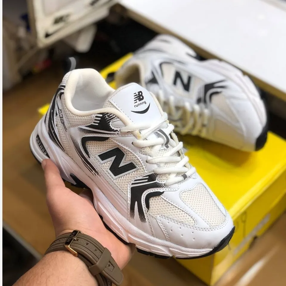 کفش نیو بالانس 530 سفید مشکی زنانه مردانه ورزشی پیاده روی باشگاه
