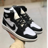 کفش نایک جردن ساقدار مشکی سفید چرم صنعتی دور دوخت مردانه زنانه