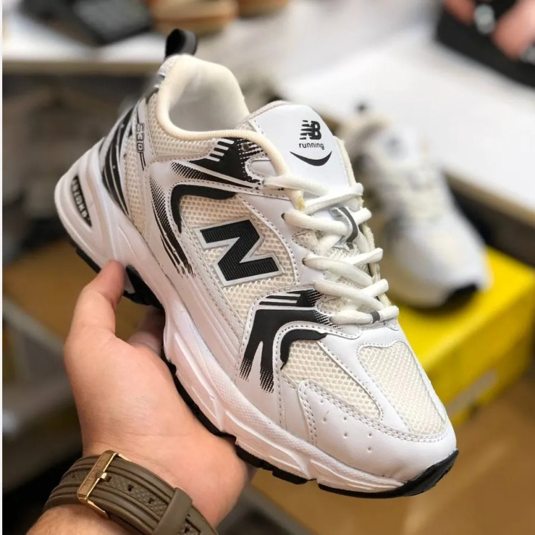 کفش نیو بالانس 530 سفید مشکی زنانه مردانه ورزشی پیاده روی باشگاه