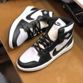 کفش نایک جردن ساقدار مشکی سفید چرم صنعتی دور دوخت مردانه زنانه