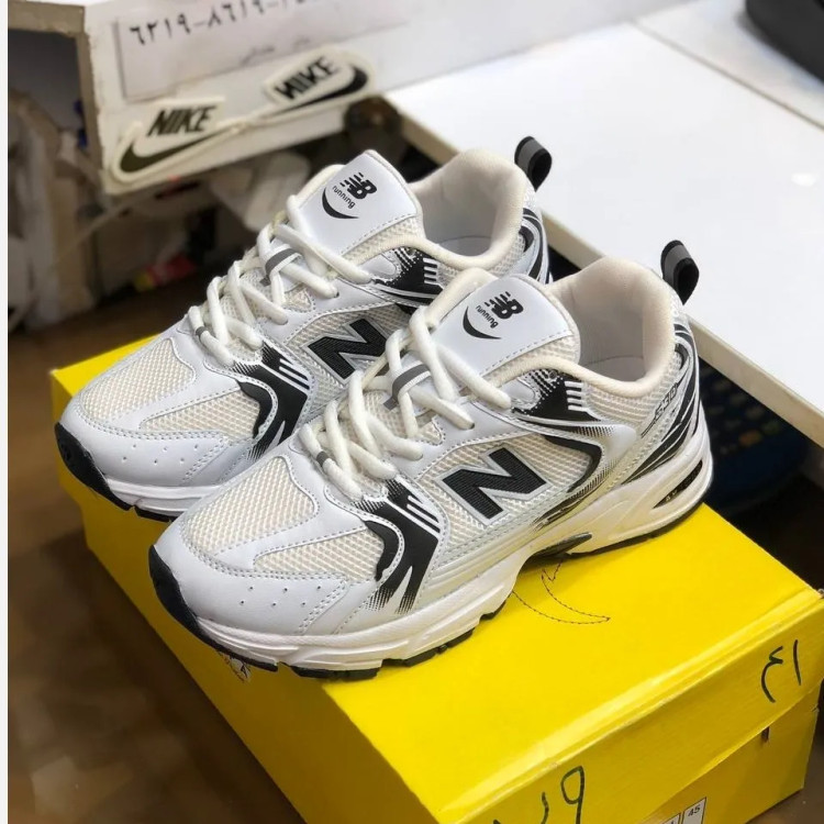 کفش نیو بالانس 530 سفید مشکی زنانه مردانه ورزشی پیاده روی باشگاه