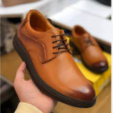 کفش چرم مردانه مدل مارشال عسلی