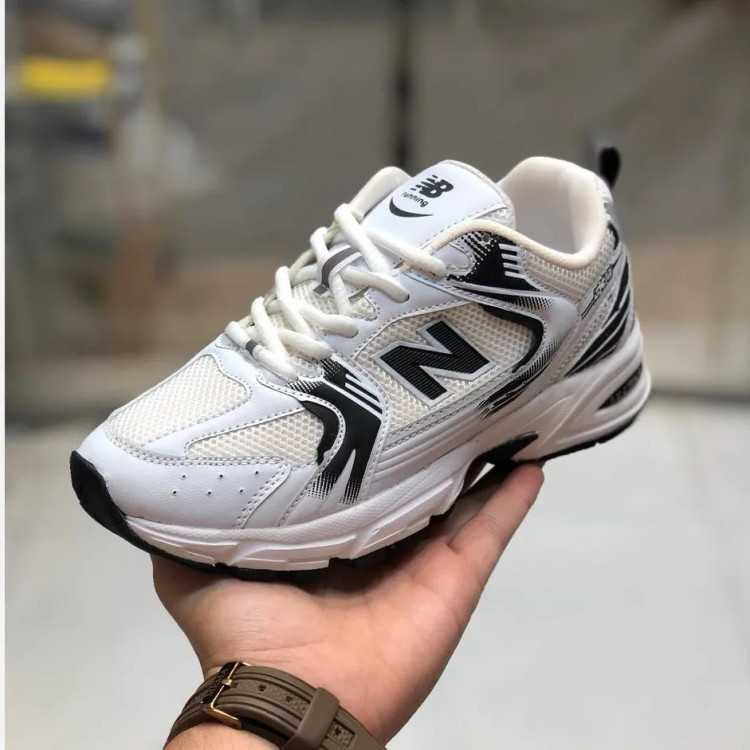 کفش نیو بالانس 530 سفید مشکی زنانه مردانه ورزشی پیاده روی باشگاه