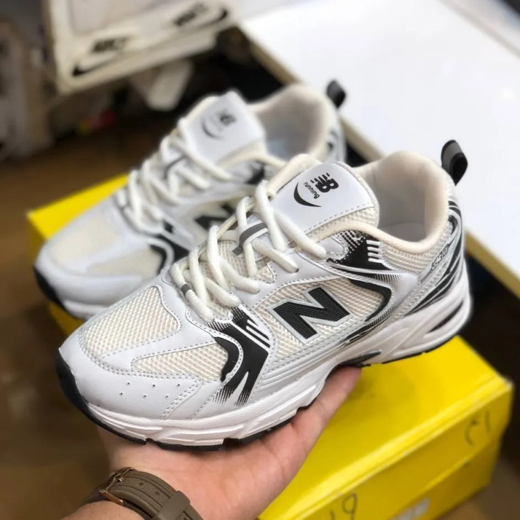کفش نیو بالانس 530 سفید مشکی زنانه مردانه ورزشی پیاده روی باشگاه