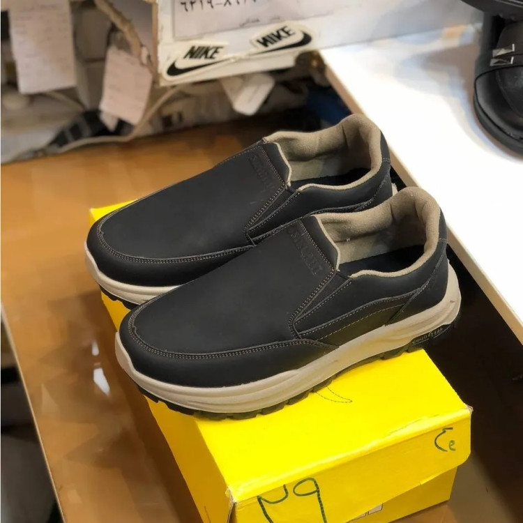 کفش مردانه صبا مدل بیبند چرم طبیعی زیره پیو طبی سبک شیک روزمره