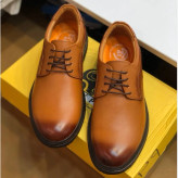 کفش چرم مردانه مدل مارشال عسلی