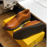 کفش چرم مردانه مدل مارشال عسلی