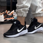 کفش اسپرت مردانه نایک مشکی سفید سبک و راحت زیره پیو طبی قابل شستشو