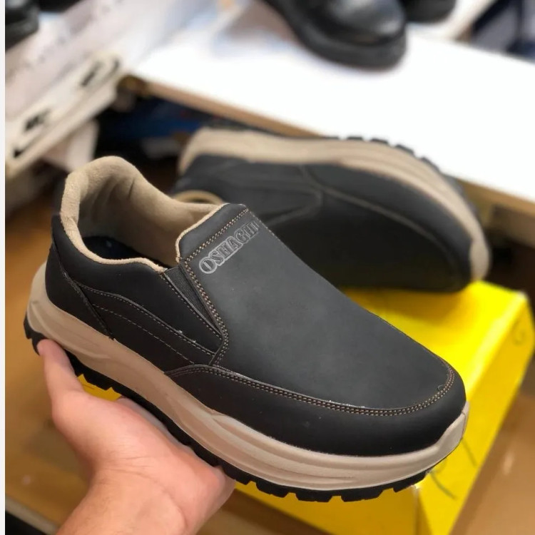 کفش مردانه صبا مدل بیبند چرم طبیعی زیره پیو طبی سبک شیک روزمره