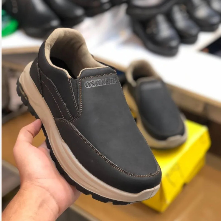 کفش مردانه صبا مدل بیبند چرم طبیعی زیره پیو طبی سبک شیک روزمره