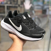 کفش اسپرت مردانه نایک مشکی سفید سبک و راحت زیره پیو طبی قابل شستشو