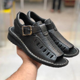 صندل مردانه چرم مدل یاقوت مشکی(498)