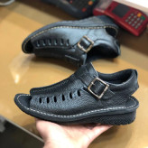 صندل مردانه چرم مدل یاقوت مشکی(498)