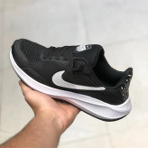 کفش اسپرت مردانه نایک مشکی سفید سبک و راحت زیره پیو طبی قابل شستشو