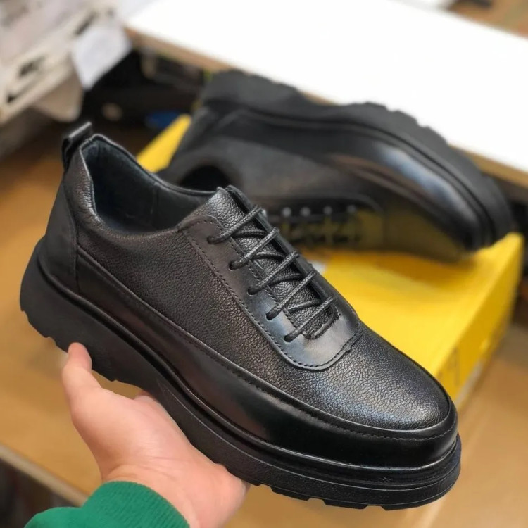 کفش چرم لژدار مردانه مدل لویز مشکی