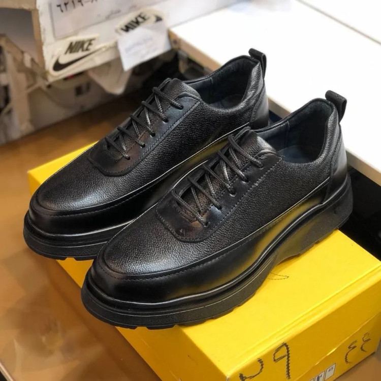 کفش چرم لژدار مردانه مدل لویز مشکی