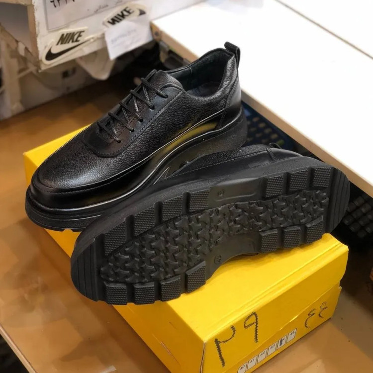 کفش چرم لژدار مردانه مدل لویز مشکی