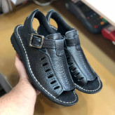 صندل مردانه چرم مدل یاقوت مشکی(498)