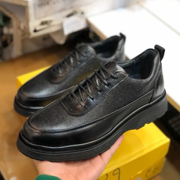 کفش چرم لژدار مردانه مدل لویز مشکی