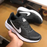 کفش اسپرت مردانه نایک مشکی سفید سبک و راحت زیره پیو طبی قابل شستشو