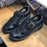 صندل مردانه چرم طبیعی گاوی بنددار تابستانی طبی زیره پیو دوخت عالی