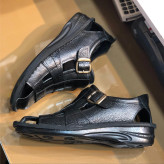 صندل مردانه چرم طبیعی گاوی بنددار تابستانی طبی زیره پیو دوخت عالی