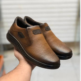کفش چرم طبیعی مردانه عسلی طبی روزمره زیره پیو نشکن یک سال گارانتی