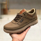 کفش مردانه چرم صنعتی زیتونی شیک و راحت روزمره و نیمه رسمی