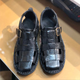 صندل مردانه چرم طبیعی گاوی بنددار تابستانی طبی زیره پیو دوخت عالی