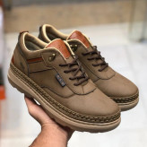 کفش مردانه چرم صنعتی زیتونی شیک و راحت روزمره و نیمه رسمی