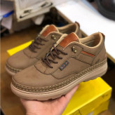 کفش مردانه چرم صنعتی زیتونی شیک و راحت روزمره و نیمه رسمی